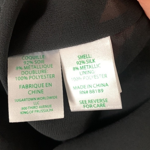 Lilly Pulitzer Emilee Long Sleeve Off Shoulder Blouse Onyx Silk Chiffon S $188 - Picture 8 of 11